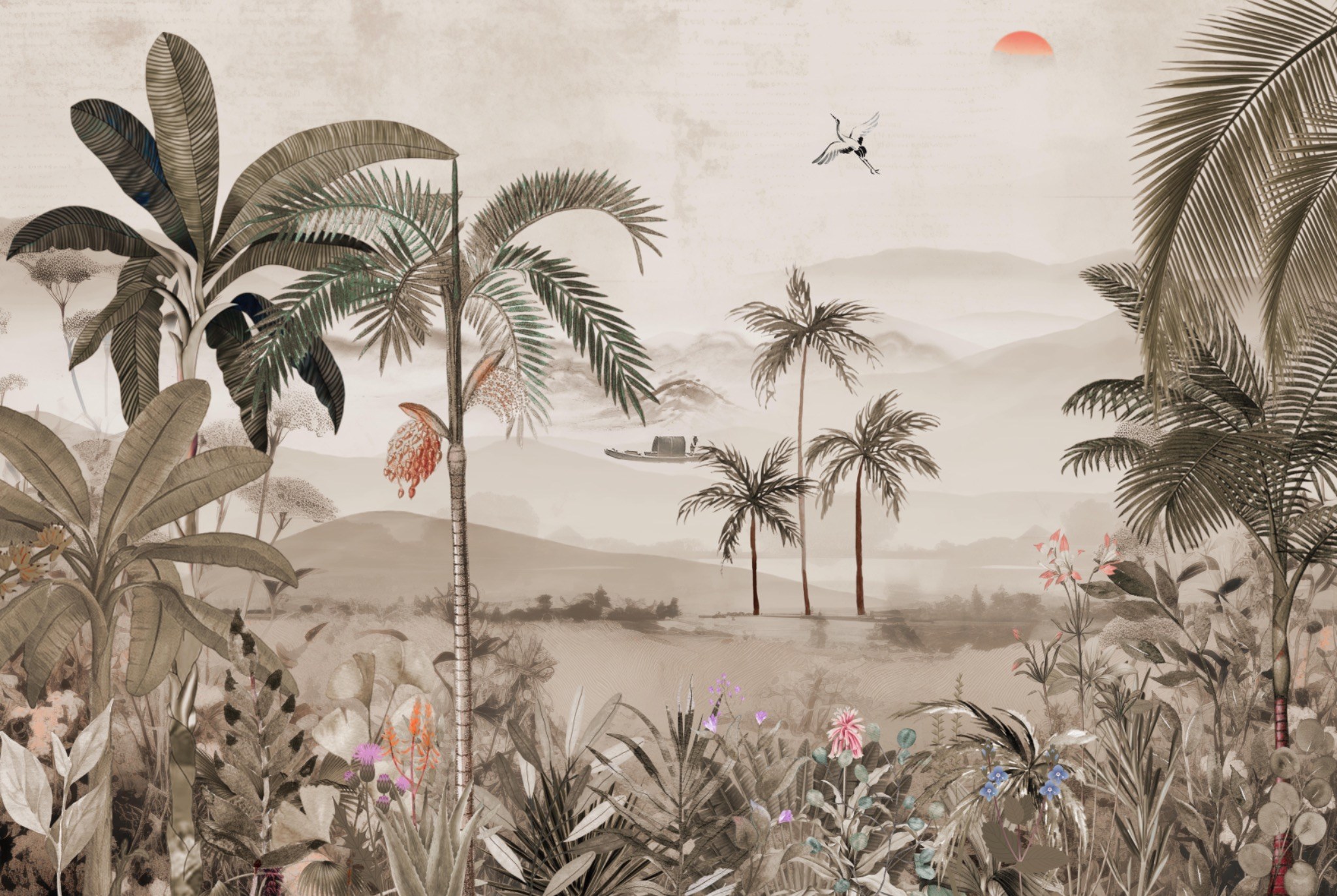 Far From Here Wildfower wall mural – LH Lifestyle